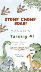 Jurassic Jungle Invitations design preview