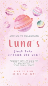 Mobile Invitation: Galaxy Girl: Galaxy Girl Invitations