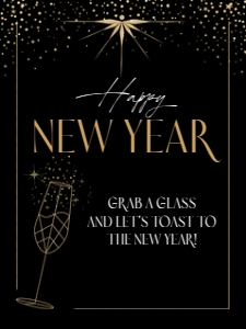 Welcome Sign: 18"x 24" - NYE: New Years Eve Midnight in Gold Digital Download Bundle