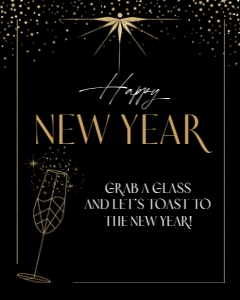 Welcome Sign: 8"x 10" - NYE: New Years Eve Midnight in Gold Digital Download Bundle