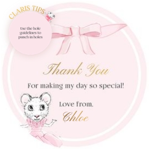 Favour Tag Circle – 2.5x2.5in: Claris First Birthday Bundle