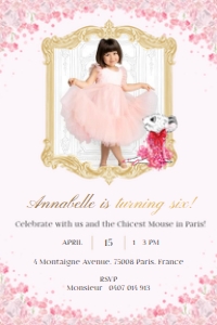 Photo Invitation  – 4x6in: Fashion and Flowers – Invitation
