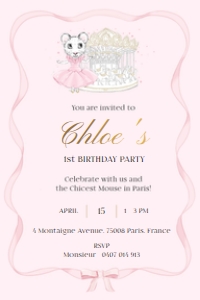Invitation Standard – 4x6in: Claris First Birthday Bundle