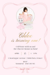 Invitation Photo – 4x6in: Claris First Birthday Bundle