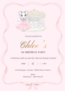 Invitation Standard – 5x7in: Claris First Birthday Bundle