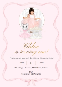 Invitation Photo – 5x7in: Claris First Birthday Bundle