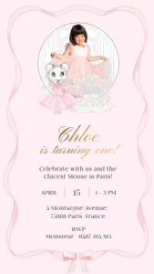 Invitation Photo Phone – 1080x1920px: Claris First Birthday Bundle