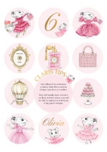 Icing Paper Designs – 6cm and 5cm: Claris Food Bundle