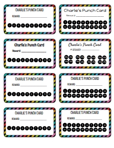 Printable: Kids Reward Earning Punch Card design preview