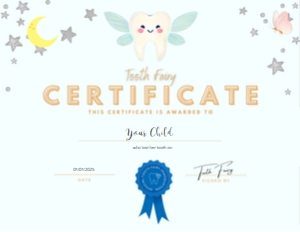 TFCERT: Printable: Tooth Fairy Certificate