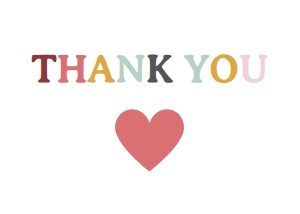 2A - Thank You Note 7x5: Printable: Thank You Note Balloon Letters