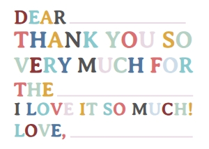 2B - Thank You Note 7x5: Printable: Thank You Note Balloon Letters