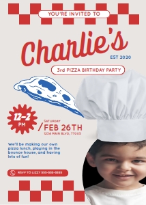 6 - Pizza Birthday: Printable: Pizza Birthday Party Invitation
