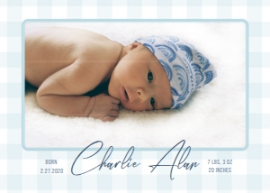 Printable: Birth Announcement Cards (Pink, Grey, and Blue) design preview