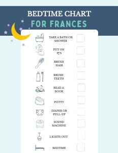 Printable: Bedtime & Morning Toddler Checklists design preview