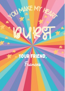 Printable: Burst Candy Valentine design preview