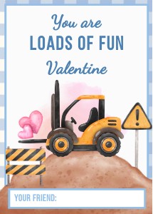 Printable: Valentine's Construction Truck (Set of 7 Designs) design preview
