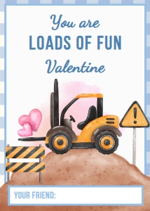 Construction Valentines All: Printable: Valentine's Construction Truck (Set of 7 Designs)