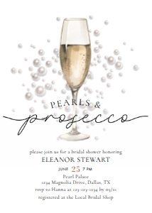 pearls & prosecco invitation: BR1 - Invitation