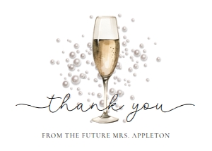 pearls and prosecco thank you card: pearls and prosecco thank you card