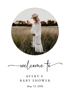 boho baby shower - welcome sign- 1824: BOHO BABY SHOWER WELCOME SIGN