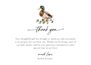 mallard duck thank you card: MALLARD DUCK thank you cards