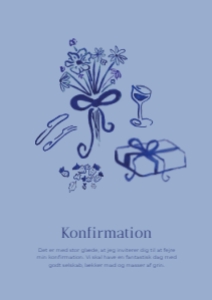 Veneda Blå Konfirmation design preview