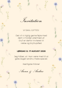 Anna & Anders Bryllup design preview