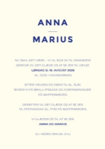 Anna & Marius Bryllup design preview