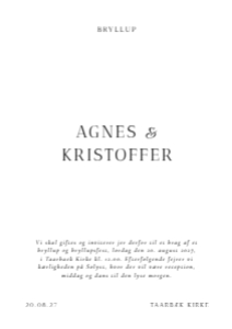 Agnes & Kristoffer Bryllup design preview