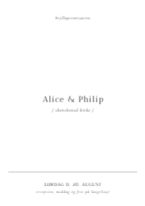 Alice & Philip Bryllup design preview