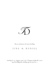 Tine & Daniel Bryllup design preview