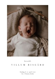 Villum Barnedåbsinvitation: Villum Barnedåb Invitation