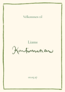 Liam Konfirmation Velkomstskilt design preview