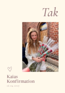 Kaia Konfirmation Takkekort: Kaia Konfirmation Takkekort