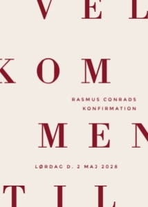 Rasmus Konfirmation Velkomstskilt design preview