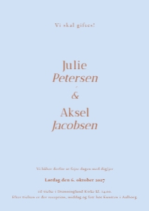 Julie & Aksel Bryllup design preview