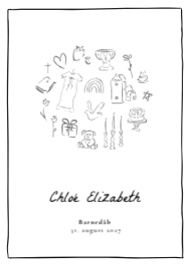 Chloé Barnedåbsinvitation design preview