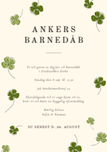 Anker barnedåbsinvitation: Anker Barnedåb Invitation