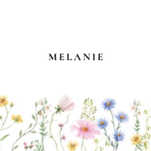 Melanie Konfirmation Bordkort design preview