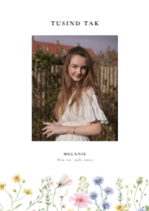 Melanie Konfirmation Takkekort design preview