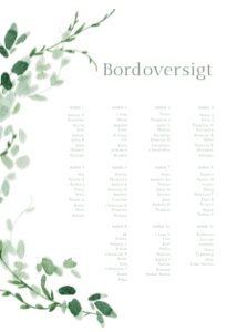 Merle & Peter Bryllup Bordoversigt design preview