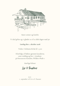 Restaurant Kanalen Bryllupsinvitation design preview