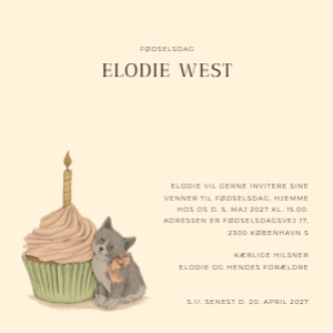 Elodie Fødselsdag Invitation design preview