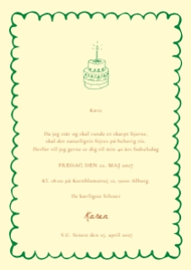 Karen Fødselsdag Invitation design preview