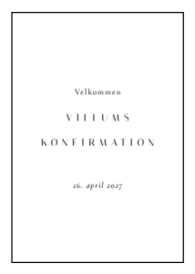 Villum Konfirmation Velkomstskilt design preview