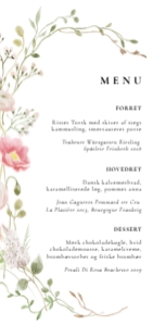 Agnete & Jonas Forår Menukort design preview