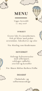 Viggo Barnedåb Menukort design preview