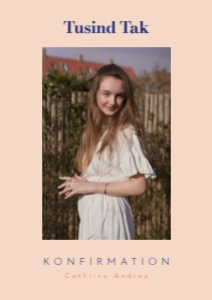 Cathrine Andrea Konfirmation Takkekort design preview