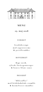 Oremandsgaard Bryllup Menukort design preview